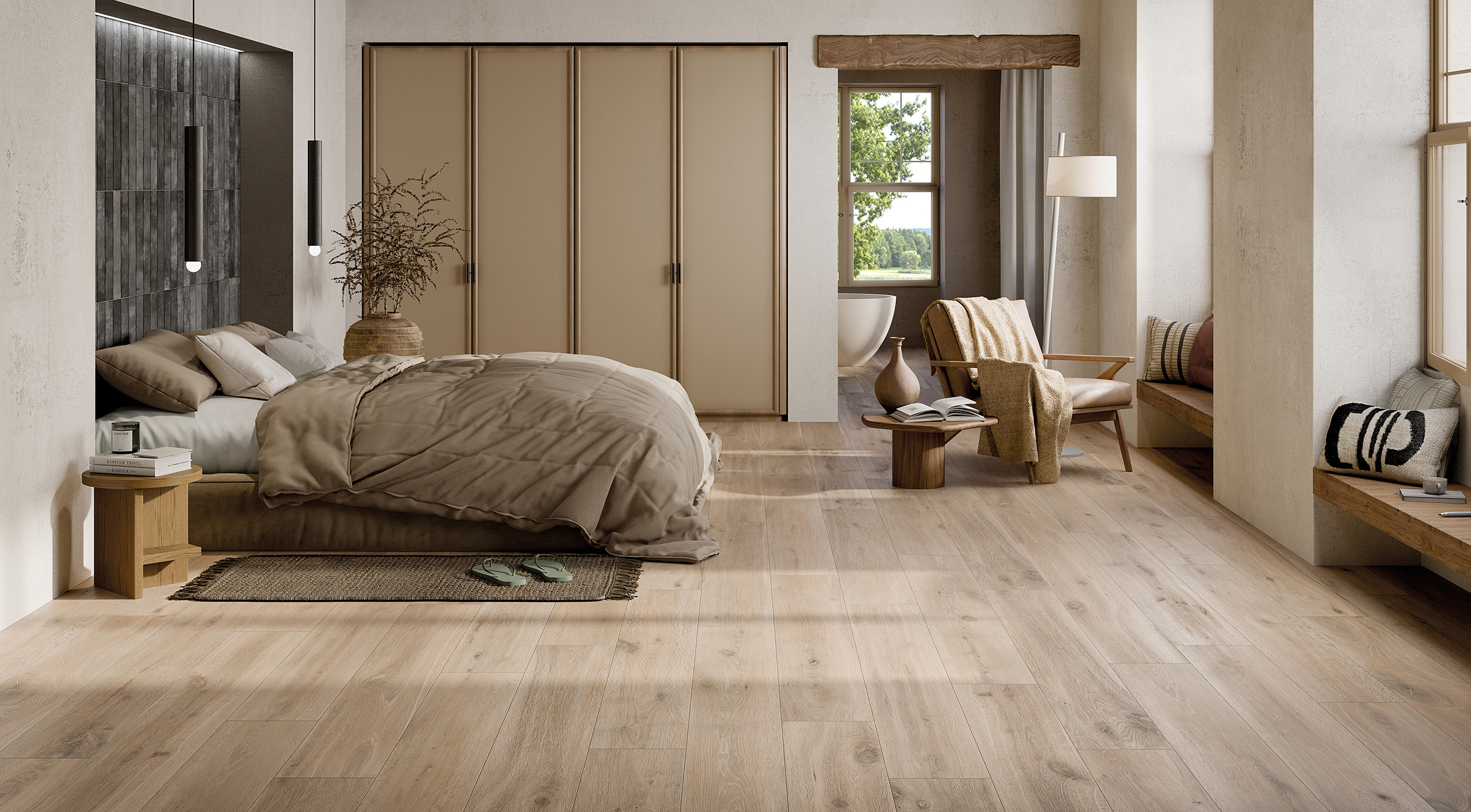 Pavimento in gres effetto legno serie CORTINA by Rondine BEIGE