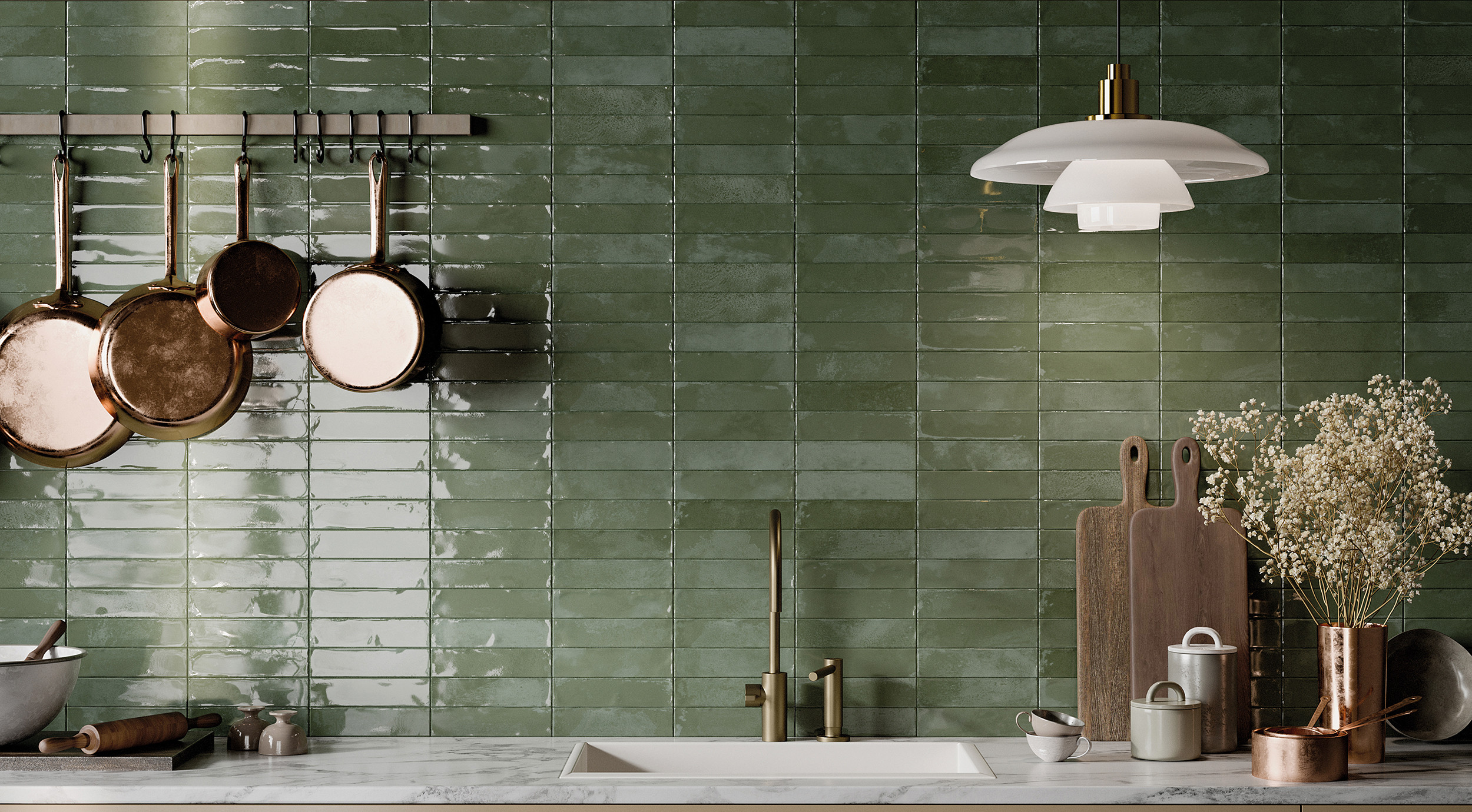 Rivestimento in gres porcellanato smaltato brick generation colore GREEN serie MARRAKECH by Ceramica Rondine