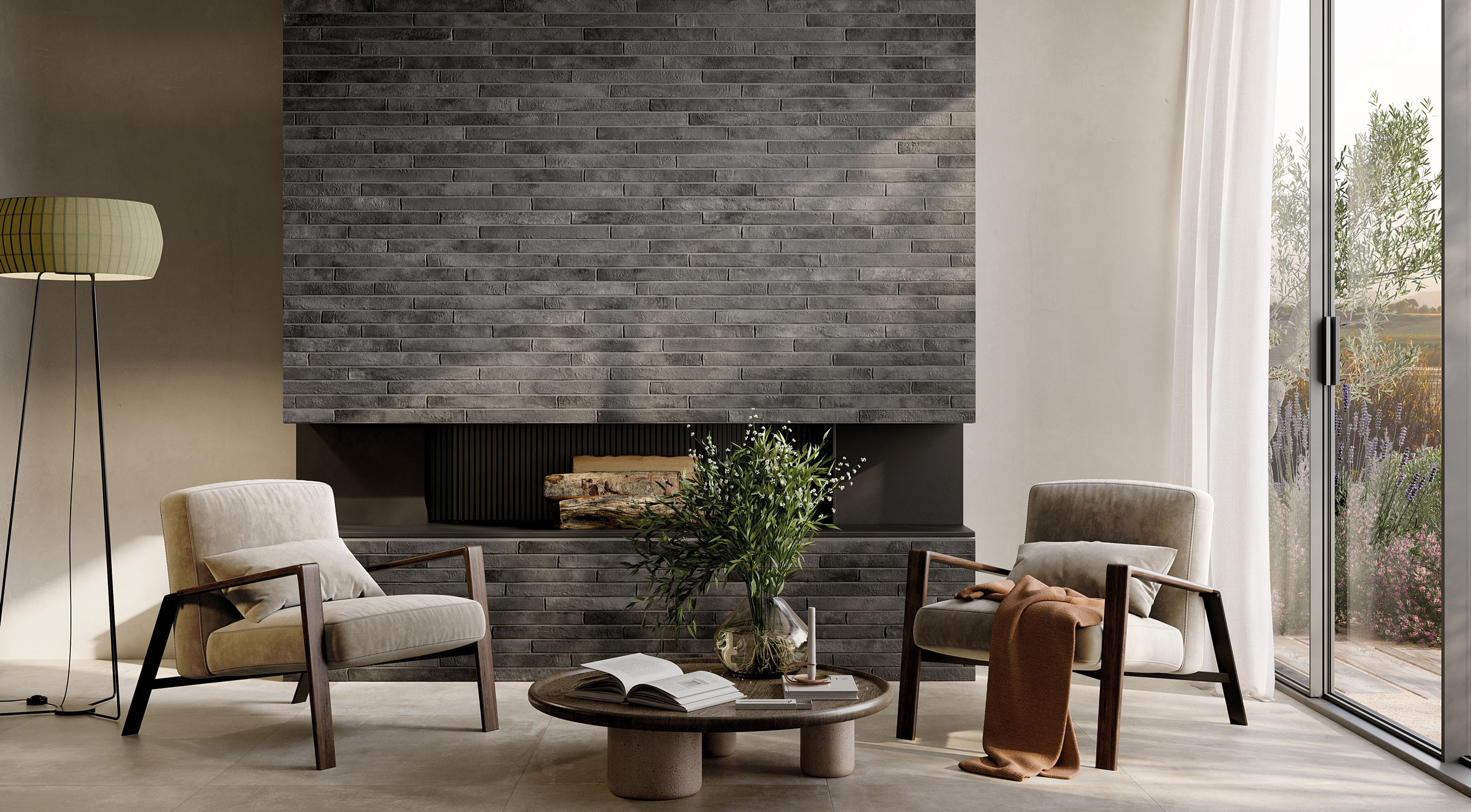 Rivestimento in gres porcellanato smaltato brick generation colore SMOKE serie NOLITA by Ceramica Rondine