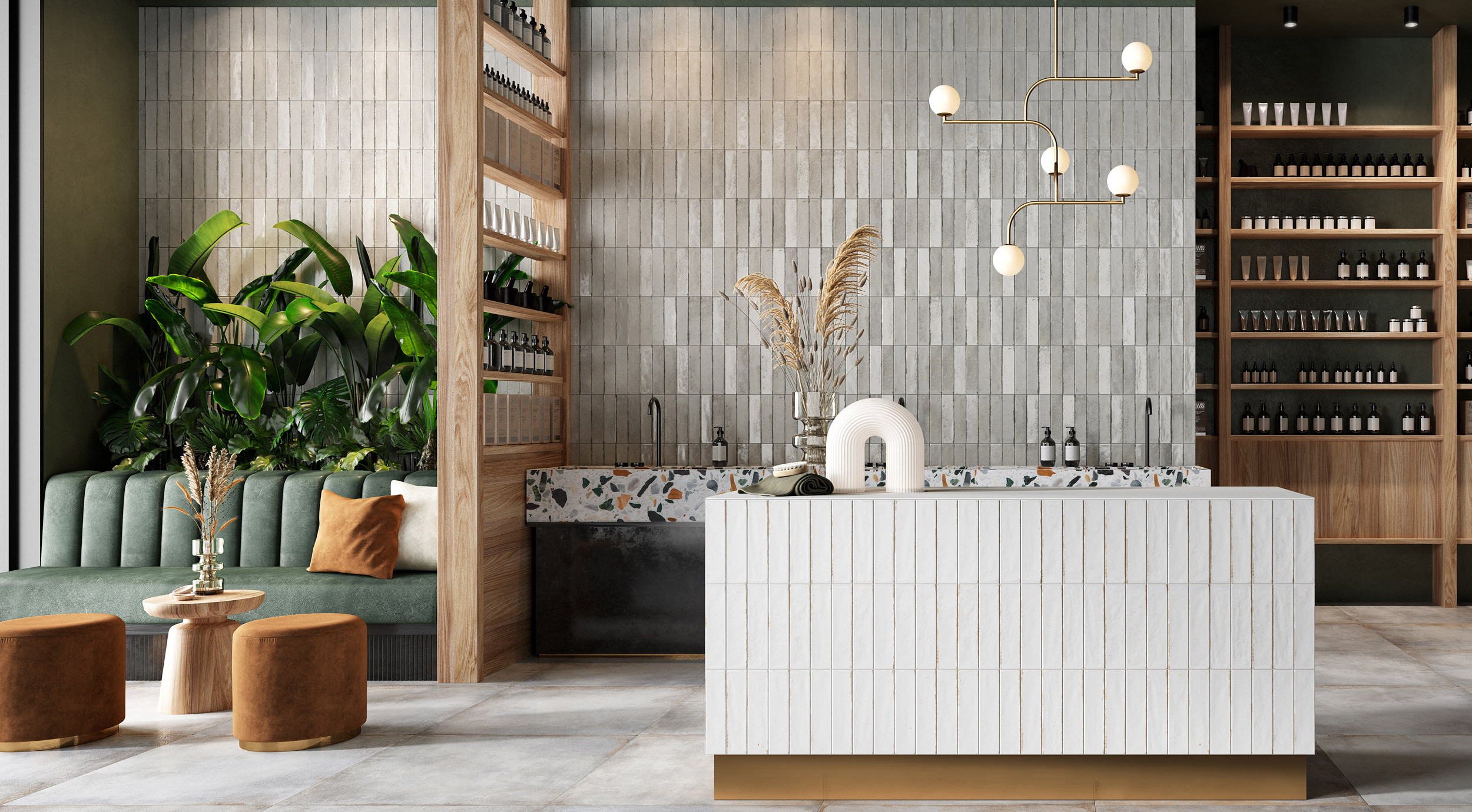 Rivestimento in gres porcellanato smaltato brick generation colore LIGHT GREY serie SOHO by Ceramica Rondine