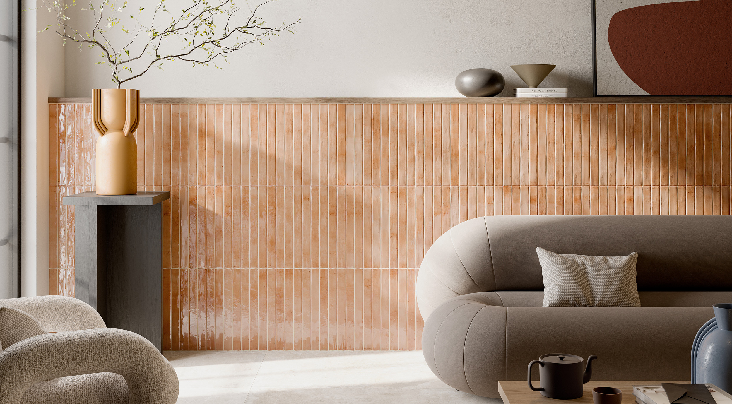 Rivestimento in gres porcellanato smaltato brick generation colore SALMON serie COLORS by Ceramica Rondine