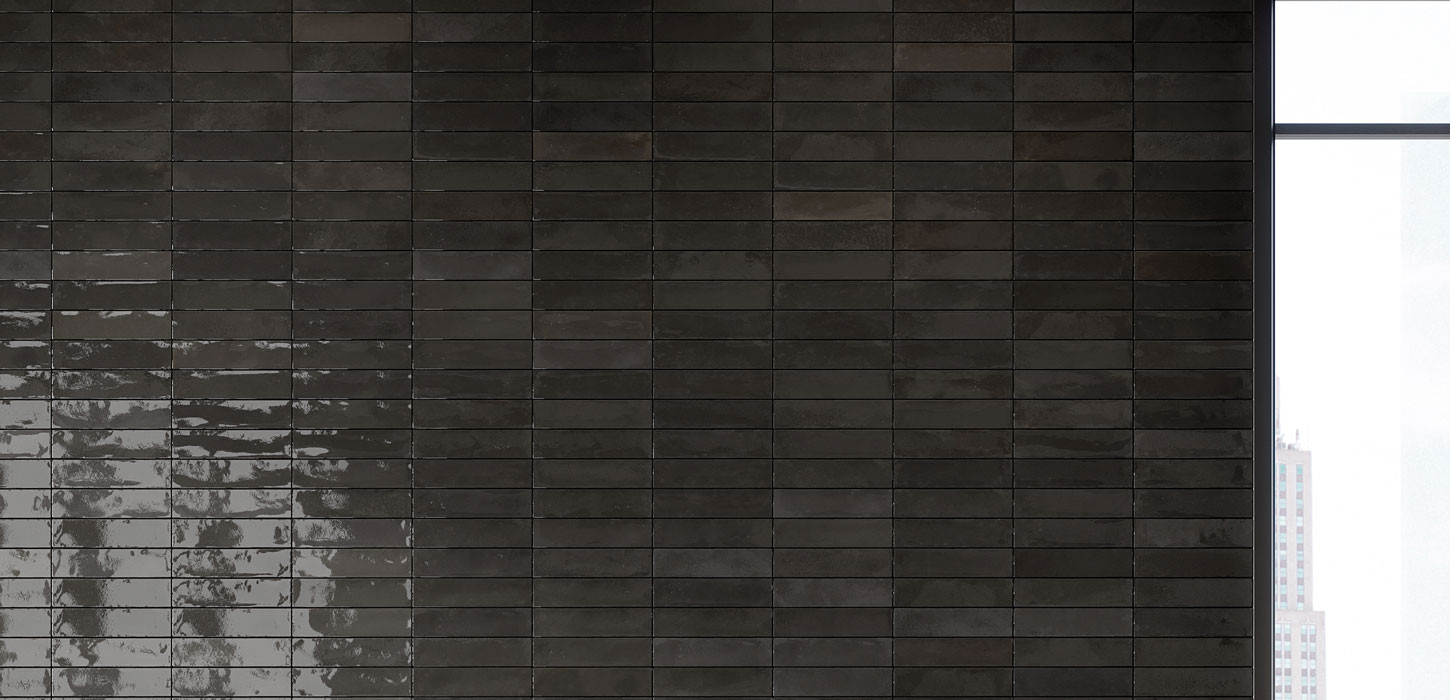 Rivestimento in gres porcellanato smaltato brick generation colore BLACK serie MARRAKECH by Ceramica Rondine