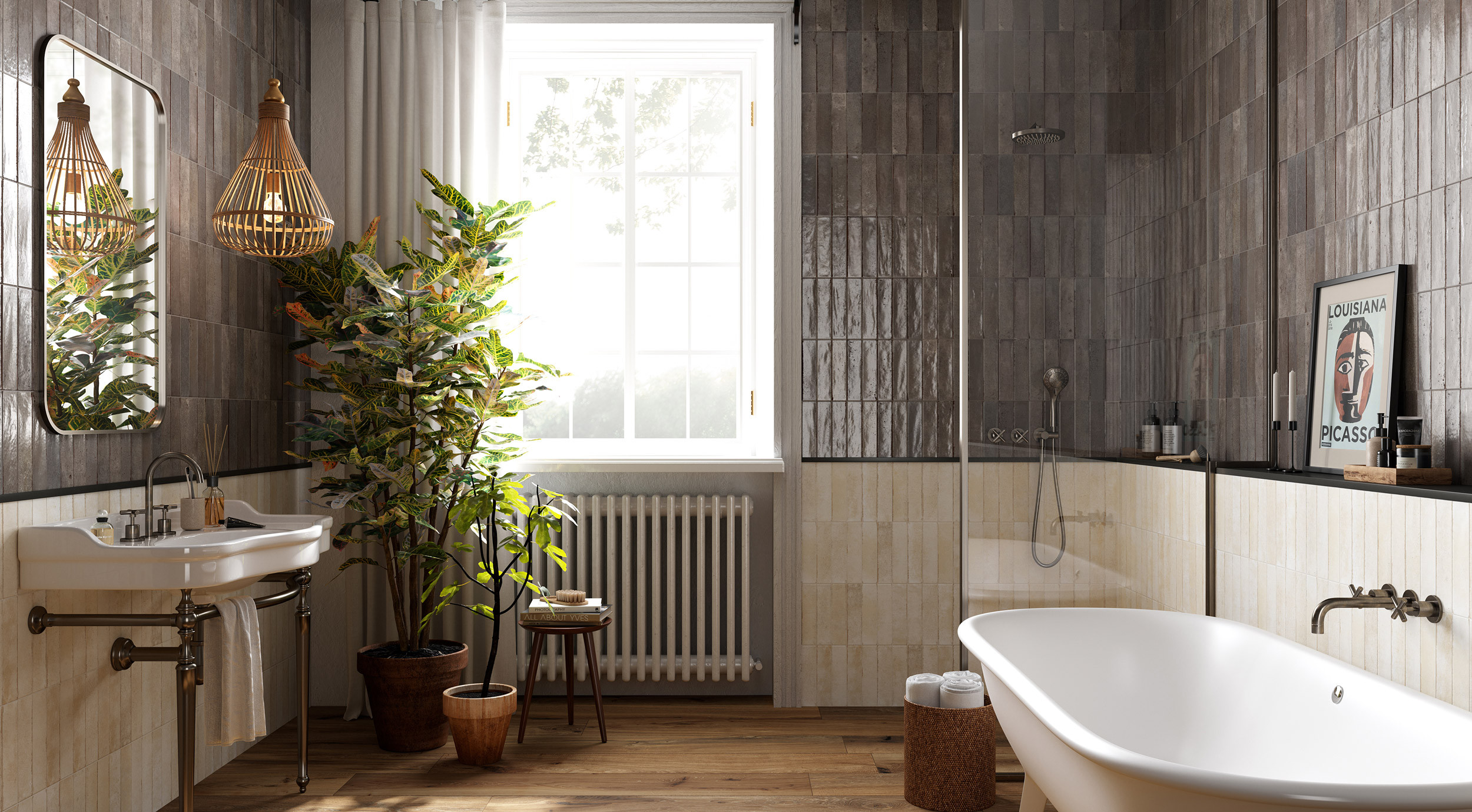 Rivestimento in gres porcellanato smaltato brick generation colore TAUPE serie NOHO by Ceramica Rondine