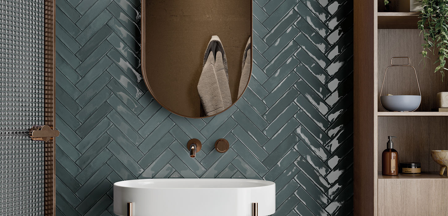 Rivestimento in gres porcellanato smaltato brick generation colore OCEAN serie MARRAKECH by Ceramica Rondine