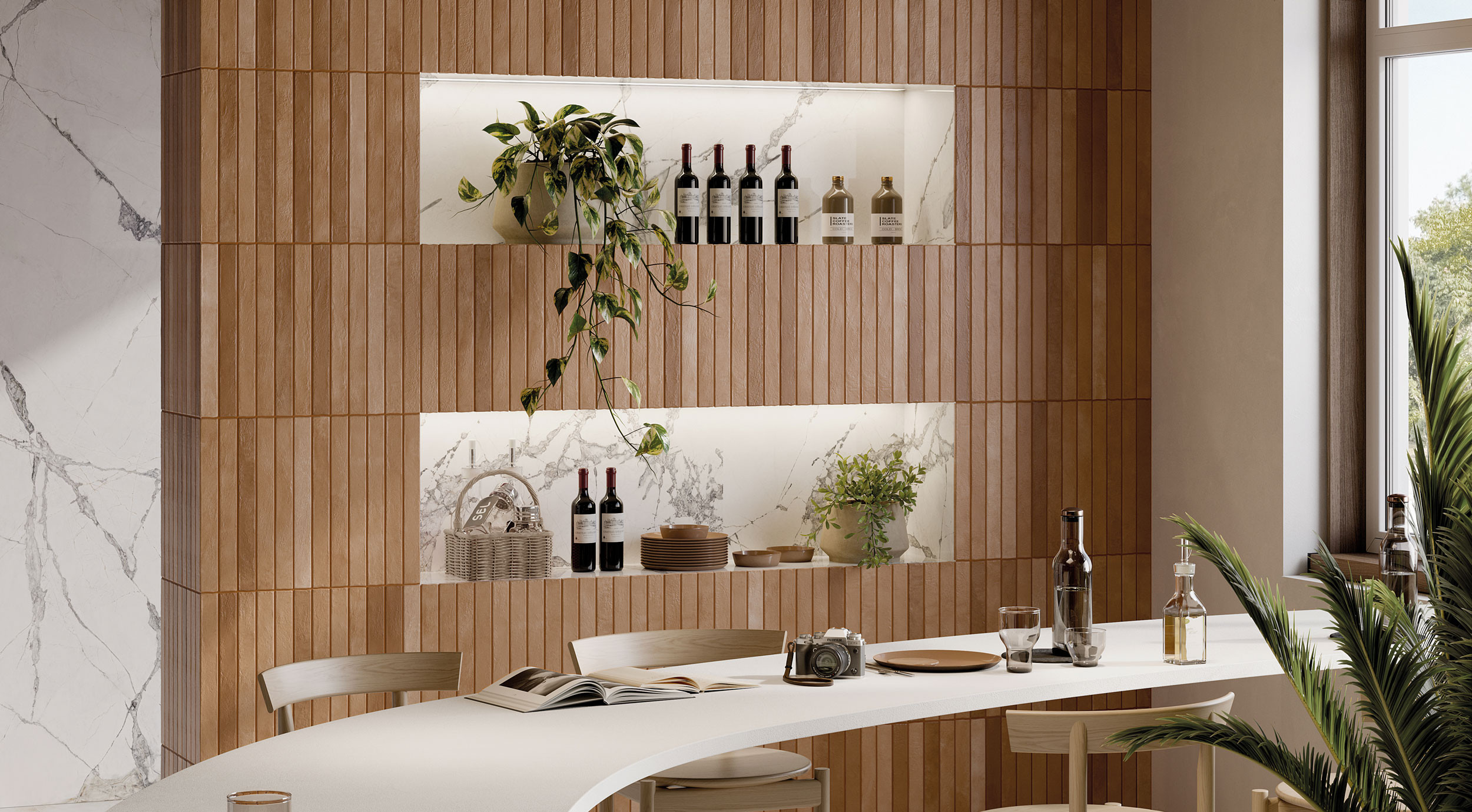 Rivestimento in gres porcellanato smaltato brick generation colore COTTO serie NOLITA by Ceramica Rondine