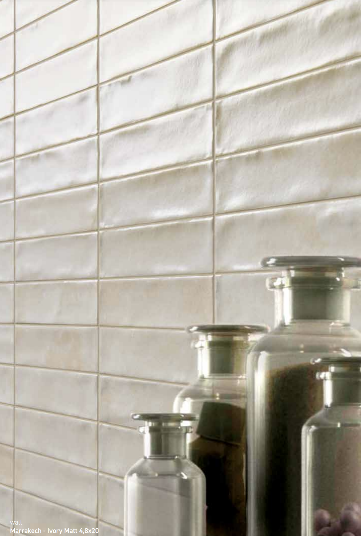 Rivestimento in gres porcellanato smaltato brick generation colore IVORY MATT serie MARRAKECH by Ceramica Rondine