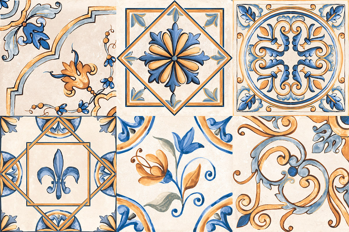 Decoro in gres 20.3x20.3 cm GIOTTO MIX TUSCANY by Rondine