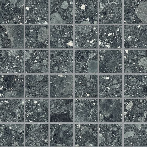 Mosaico 5x5 Nero Lappato serie Lombarda by Ergon