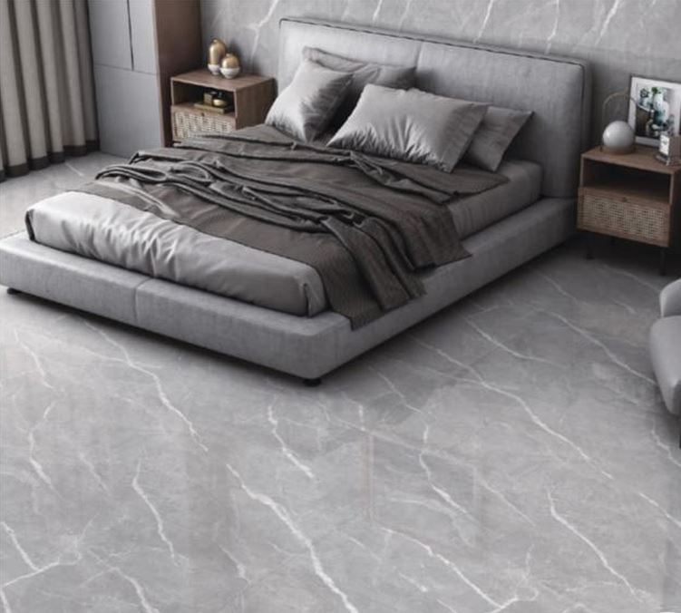Pavimento in gres porcellanato Light Grey effetto marmo lucido 1°Scelta
