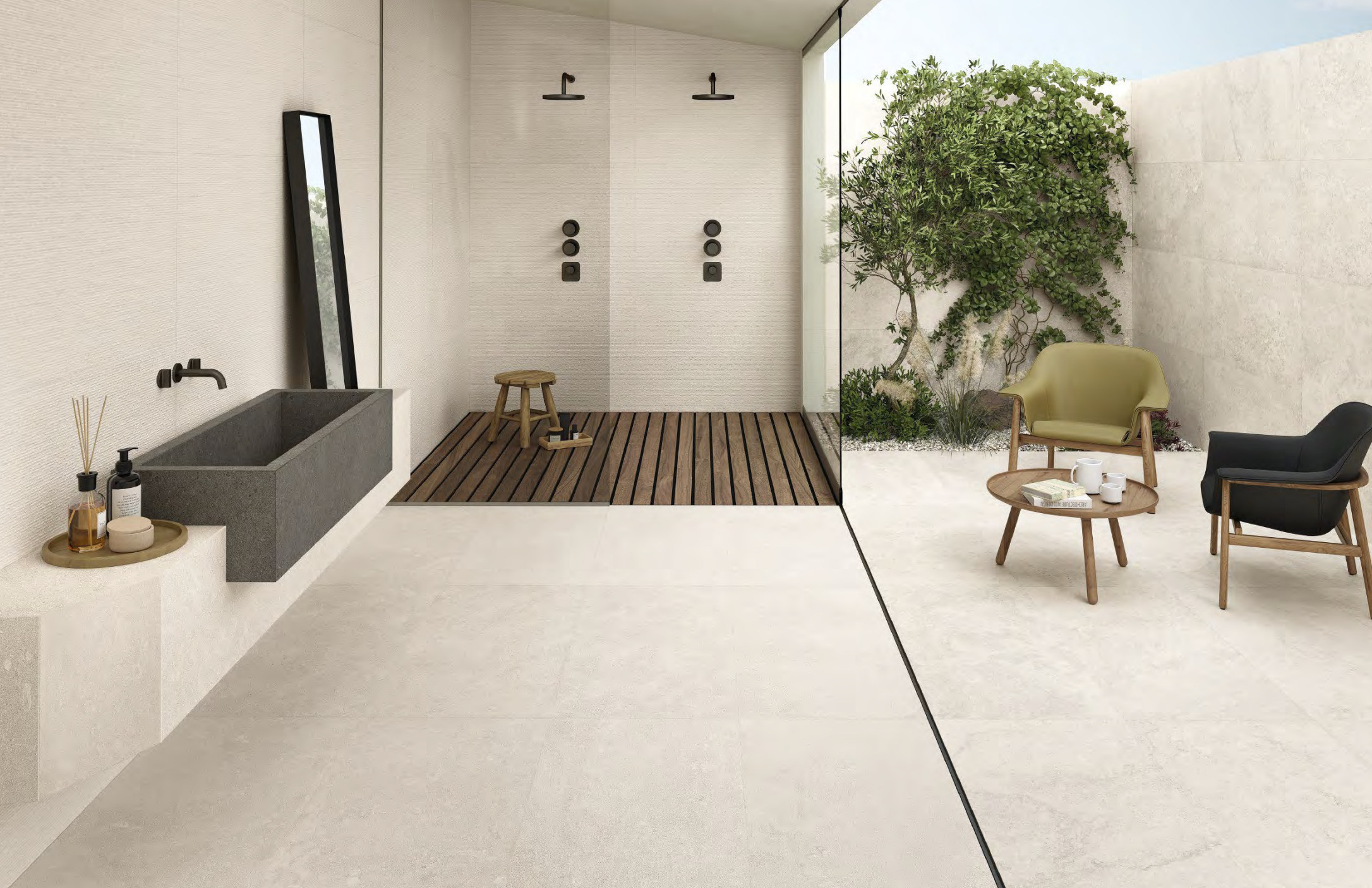 Pavimento e Rivestimento in gres Mapierre Ancienne Blanc 20 mm R11 Emilceramica