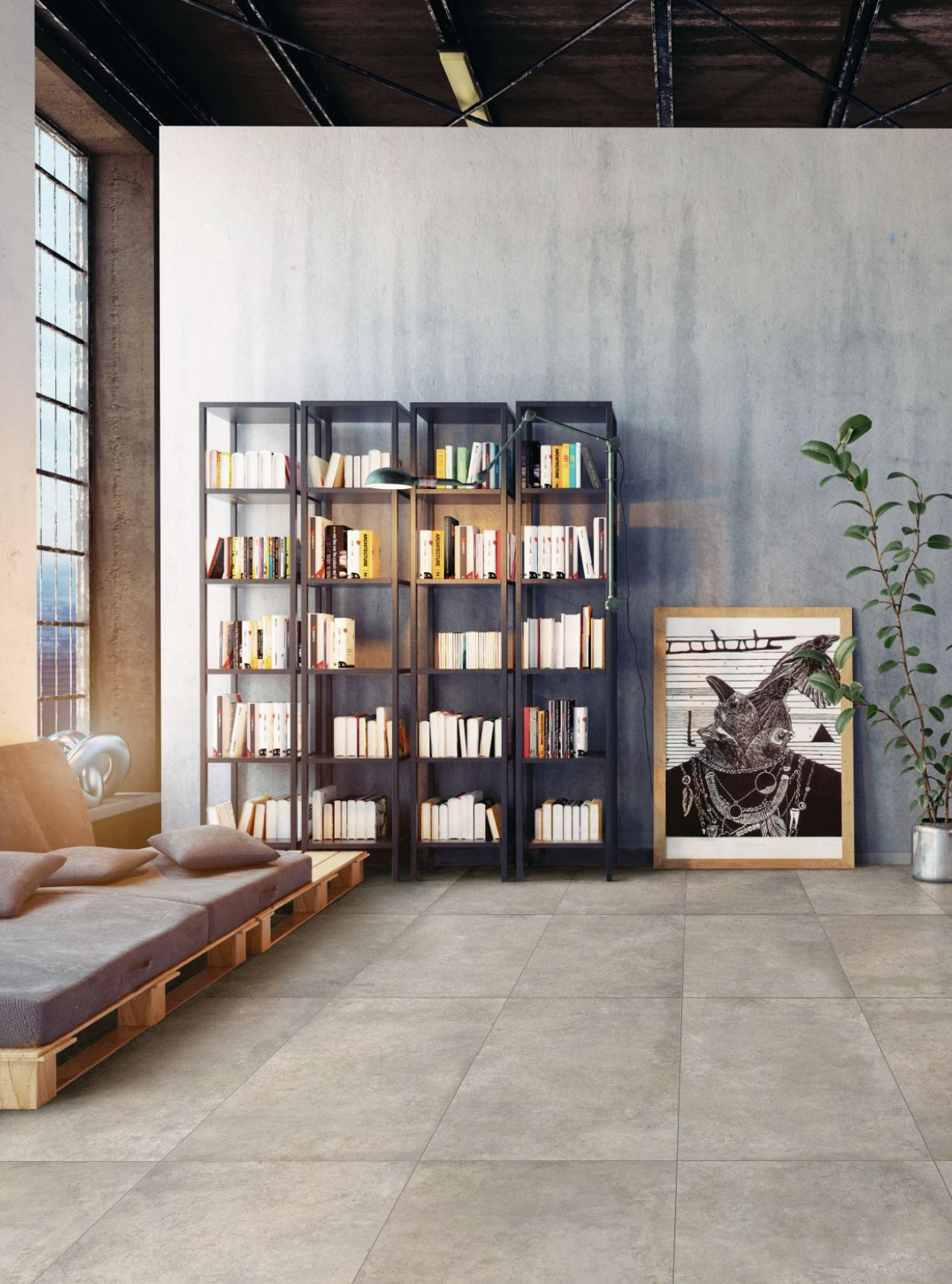 Pavimento in gres porcellanato serie MATERIA Greige R10 per interno by Bertolani