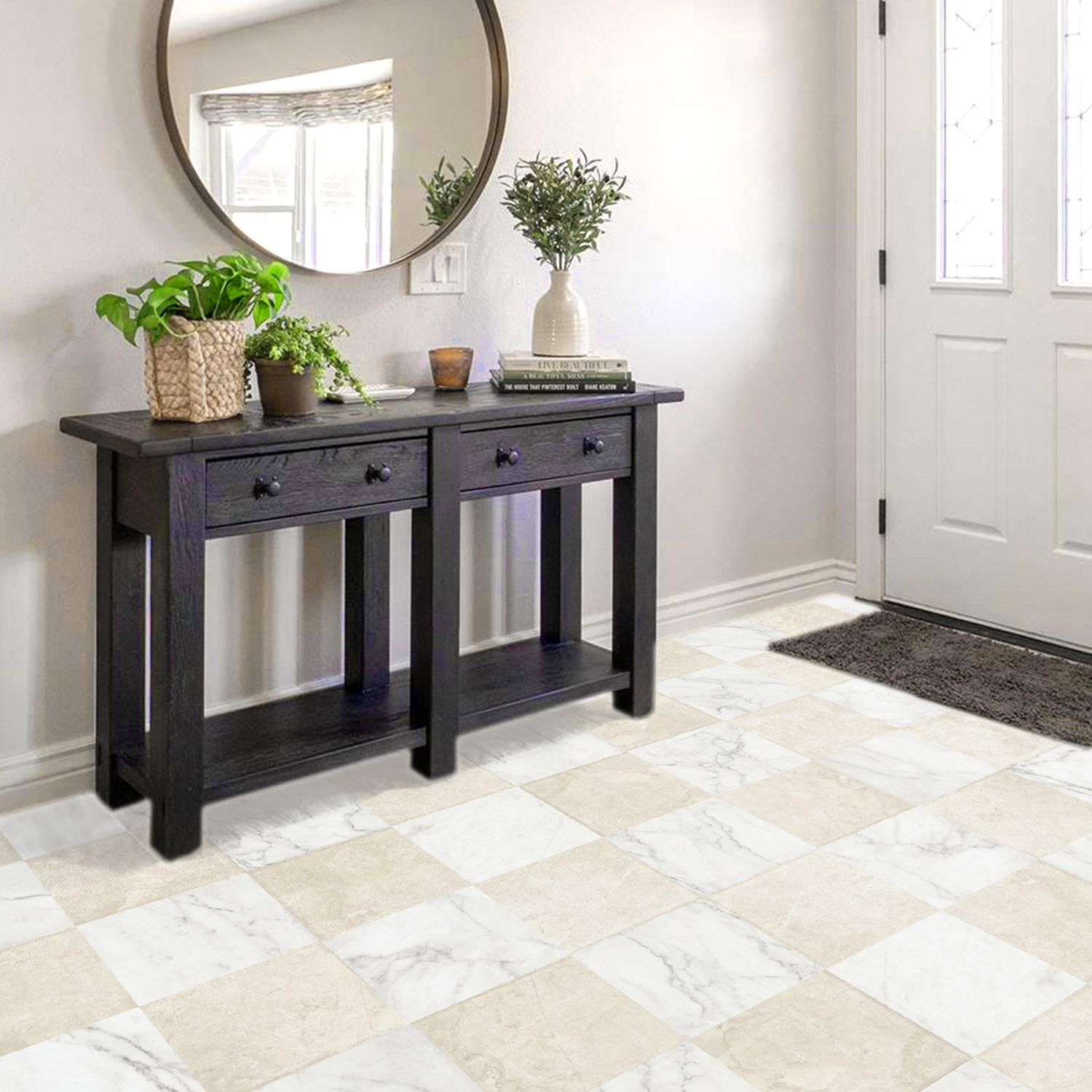 Pavimento SCACCHIERA 30x30 in gres porcellanato opaco Blanche e Creme Parisian