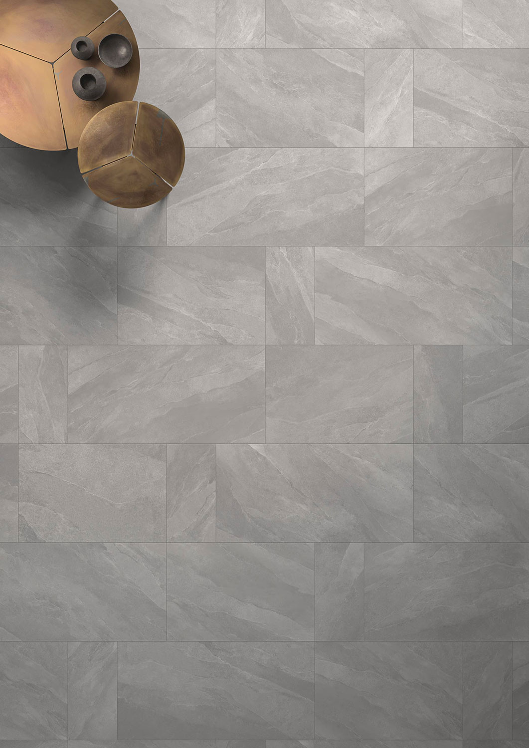 Pavimento in gres effetto pietra serie TITANO by SAIME CERAMICHE Cenere