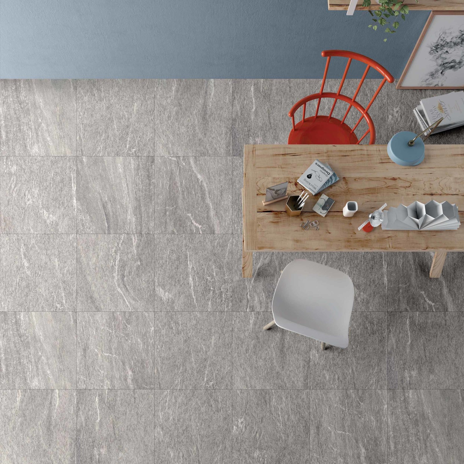 Pavimento in gres porcellanato effetto Pietra di Vals Light per interno by Dado Ceramiche