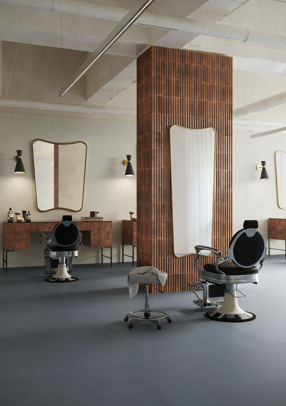 Pavimento e rivestimento in gres porcellanato Avio Naturale serie RESIN by Marazzi