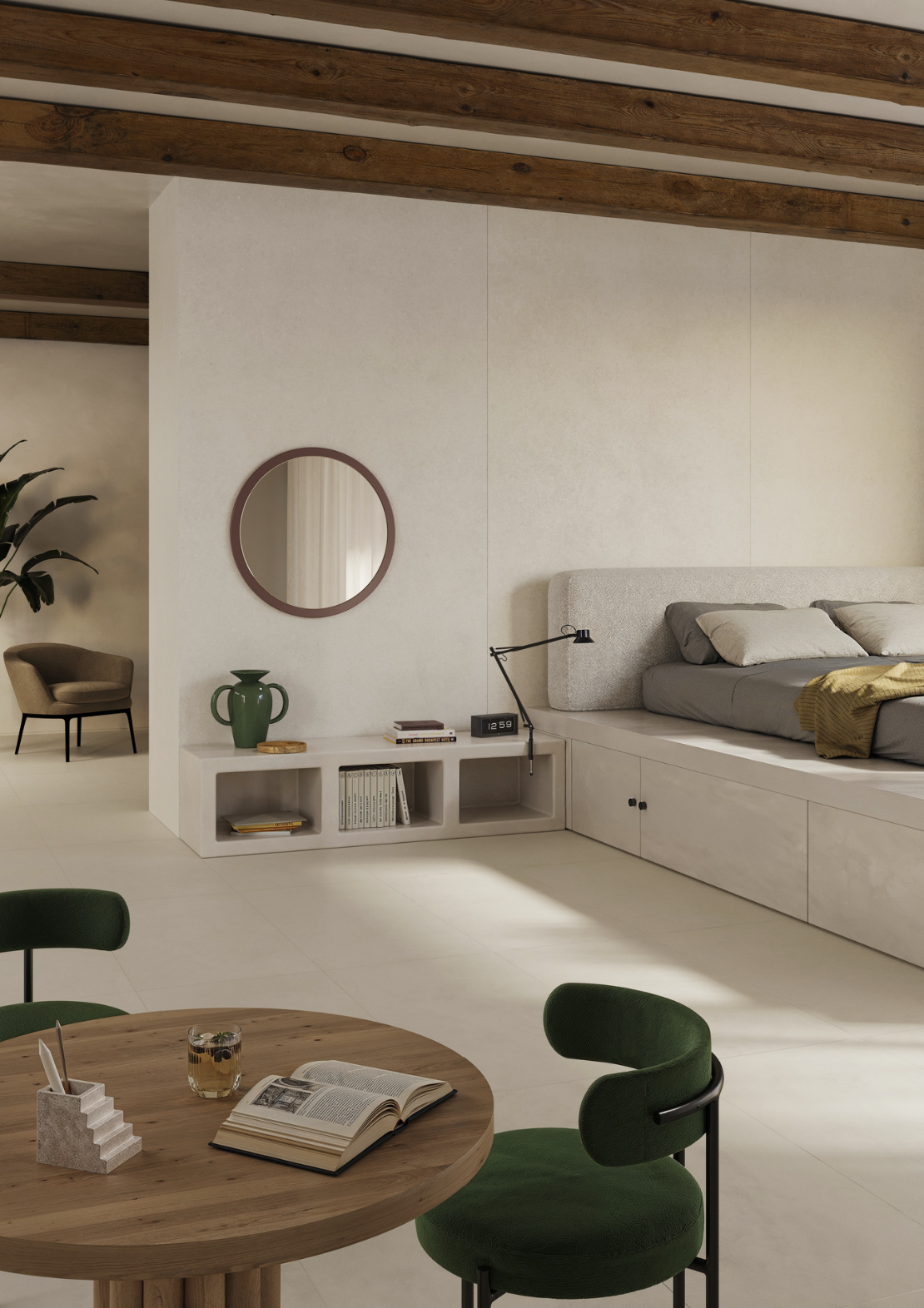 Pavimento e rivestimento in gres porcellanato Bianco Naturale serie RESIN by Marazzi