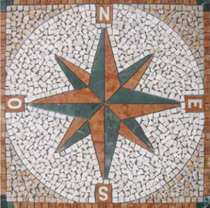 Rosone in marmo Rosa dei Venti