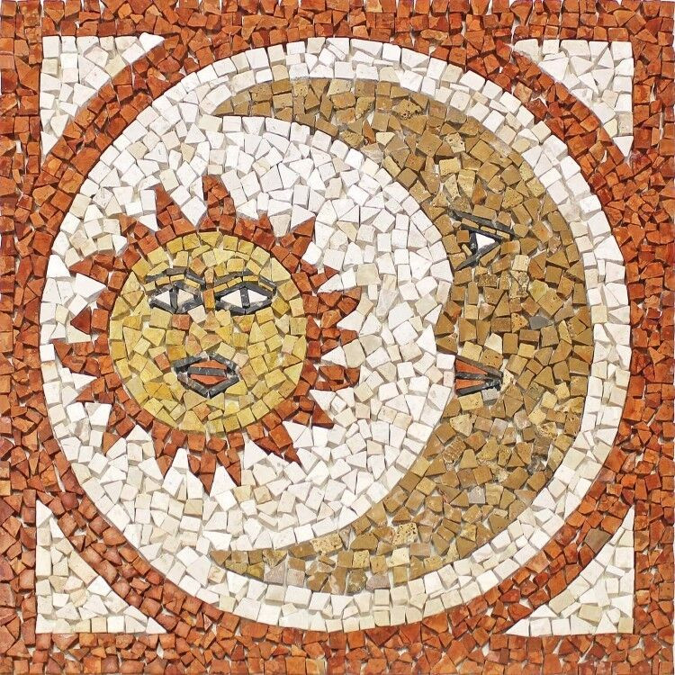 Rosone in marmo naturale sole luna