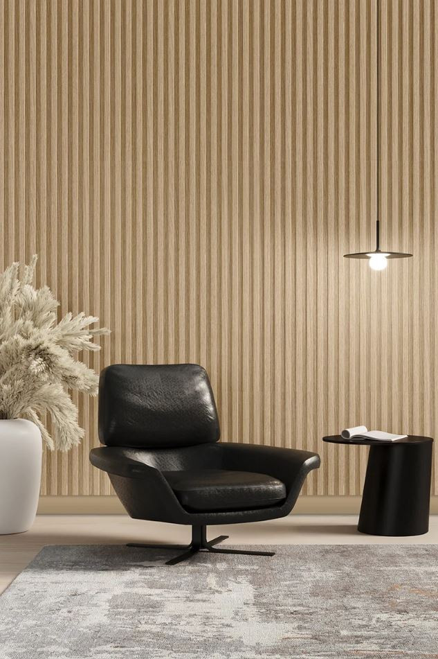 Rivestimento cannettato LIVING WALL tridimensionale Rovere Crudo by Skema
