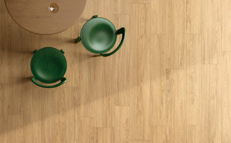 Pavimento in gres porcellanato effetto legno serie NATIVE colore ROVERE OLIATO by Del Conca