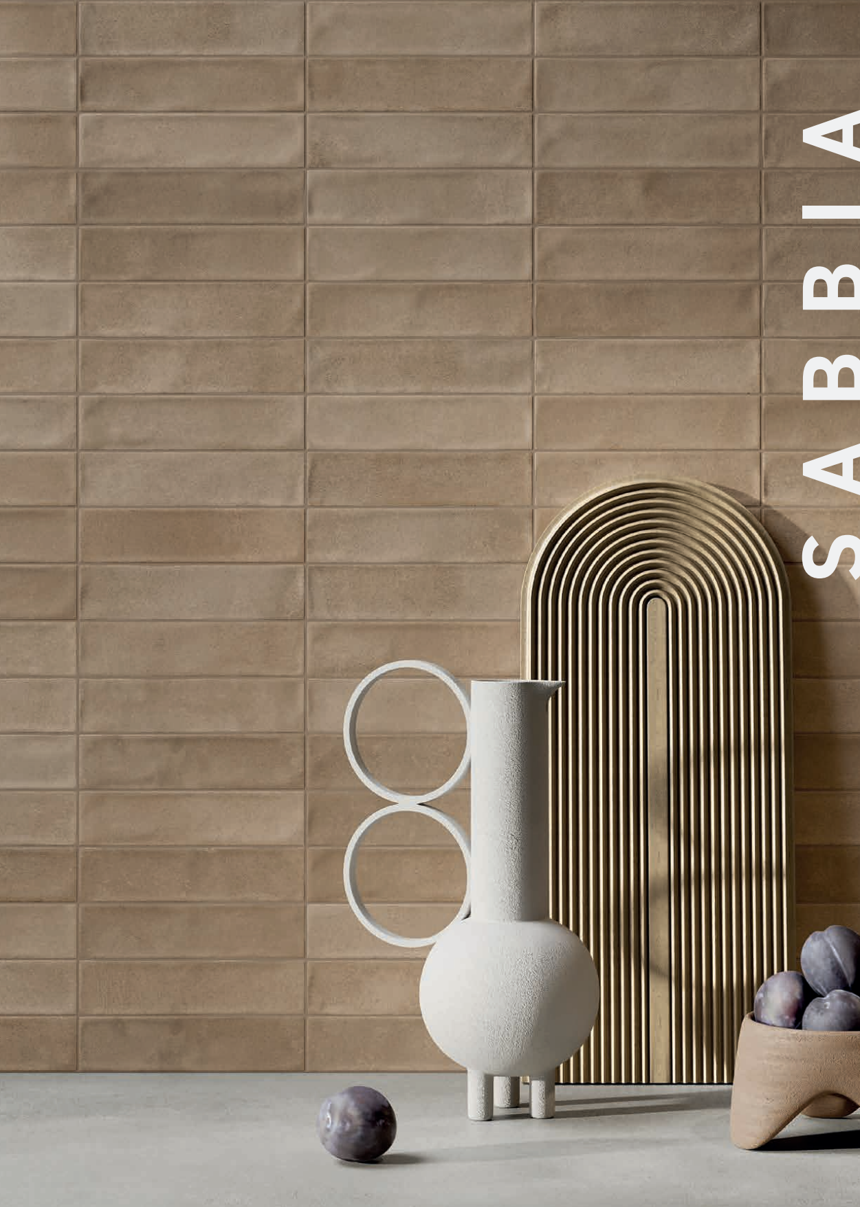 Rivestimento in gres porcellanato smaltato brick generation colore SABBIA serie CRUDA BRICK by Ceramica Rondine