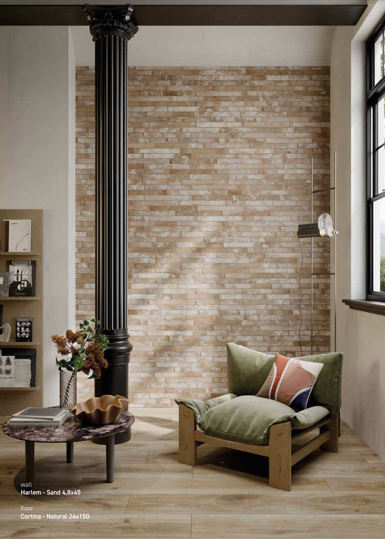 Rivestimento in gres porcellanato smaltato brick generation colore SAND serie HARLEM by Ceramica Rondine