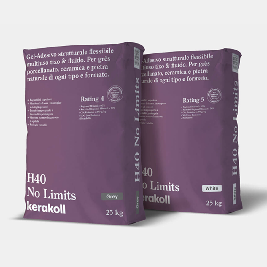 Colla H40 GEL Kerakoll Grigia sacco da 25 kg con 1 sacco si posano 6 mq