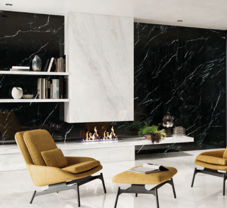 Lastra In Gres Emilceramica Tele di Marmo Selection Nero Marquinia Lappato