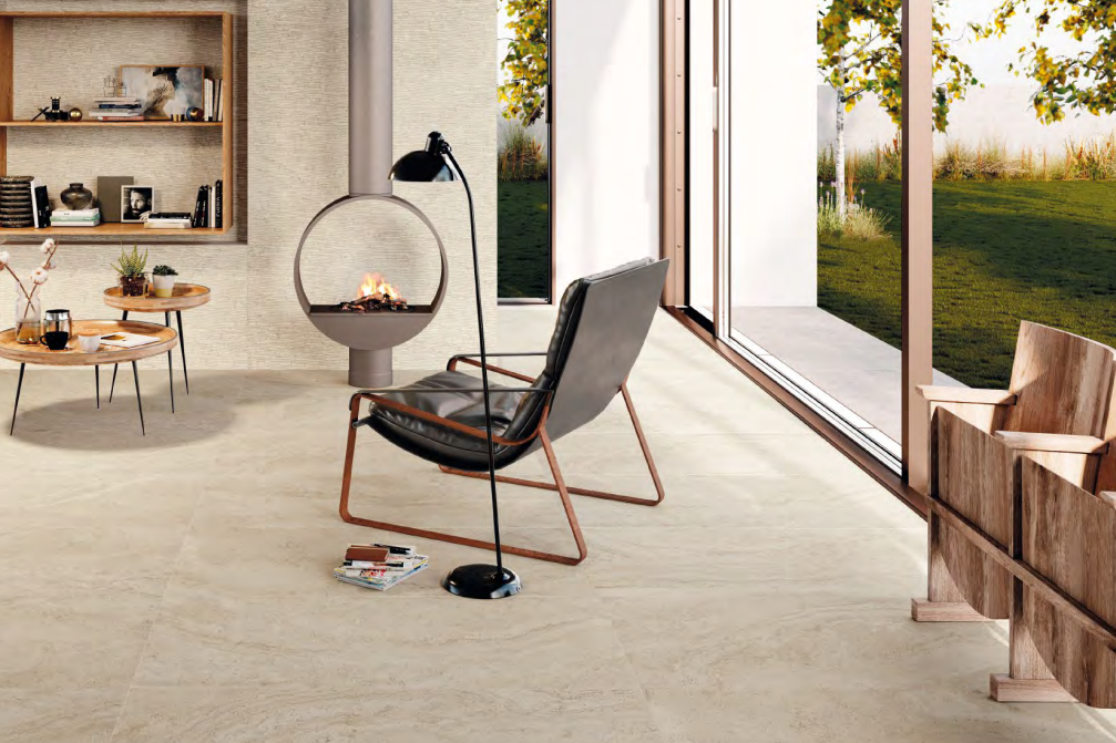 Lastra In Gres Emilceramica Unique Travertine Cream Minimal 120x278