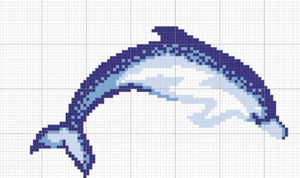 Mosaico Progetto Piscina Vitrex Decoro Delfino Grande