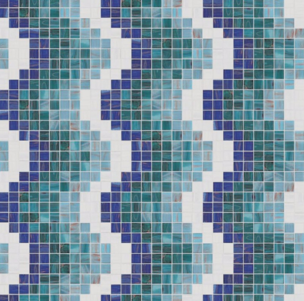 Mosaico Progetto Piscina Vitrex Wave Blue