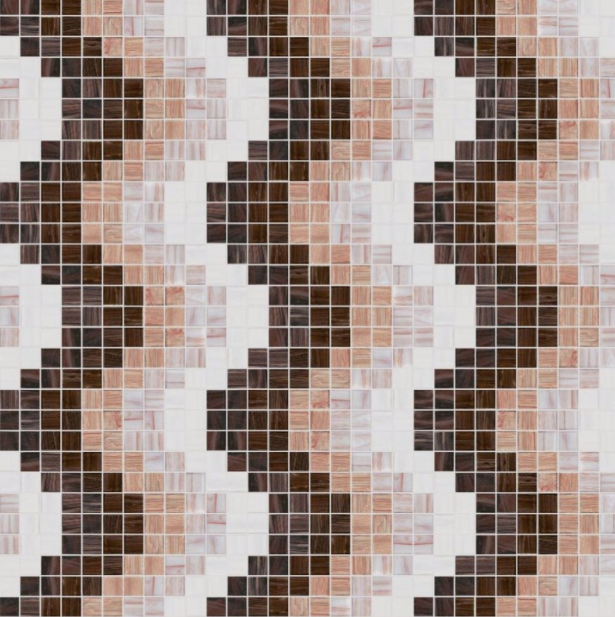 Mosaico Progetto Piscina Vitrex Wave Marron