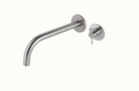 Gruppo miscelatore monocomando a parete per lavabo, completo di parti incasso, senza scarico TIBER STEEL VEMA