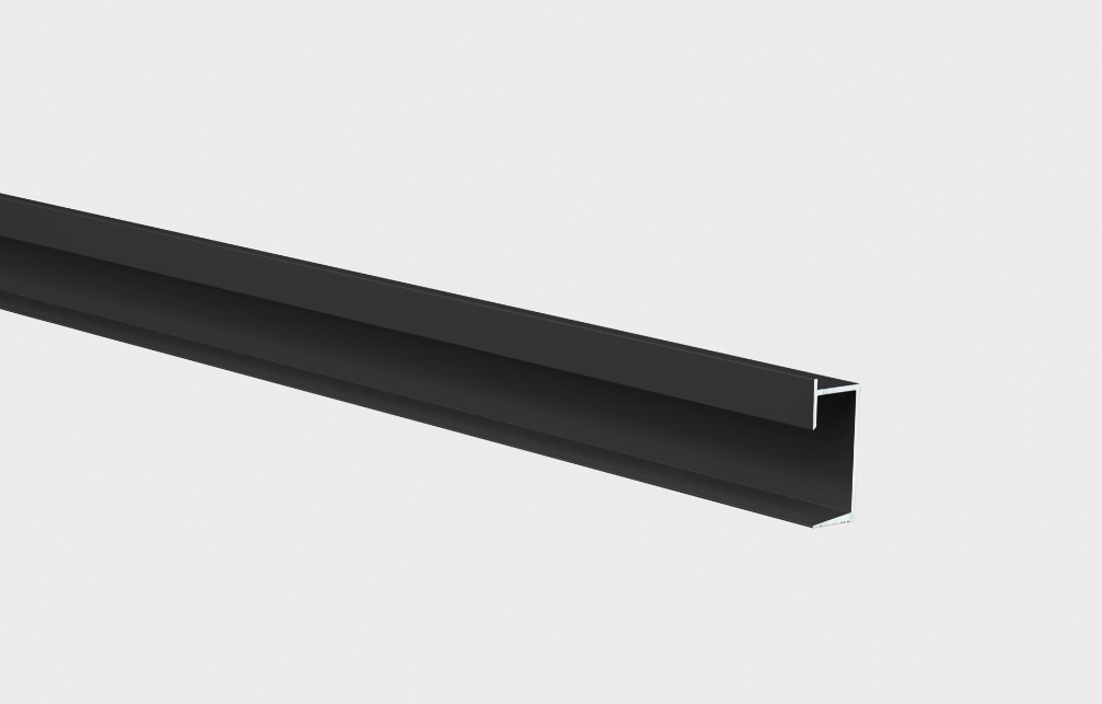 Profilo decorativo in Alluminio color Nero Satinato con soluzione Led