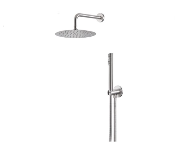 Kit doccia completo di presa acqua con supporto e soffione da 30 cm WELLNESS VEMA 
