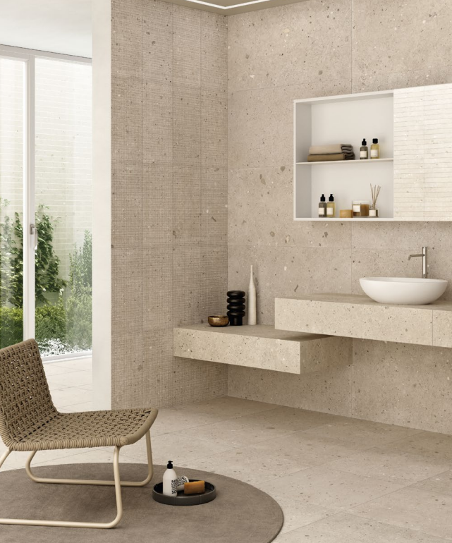 Pavimento in gres porcellanato Sabbia serie Ego Naturale Decoro TRAME
