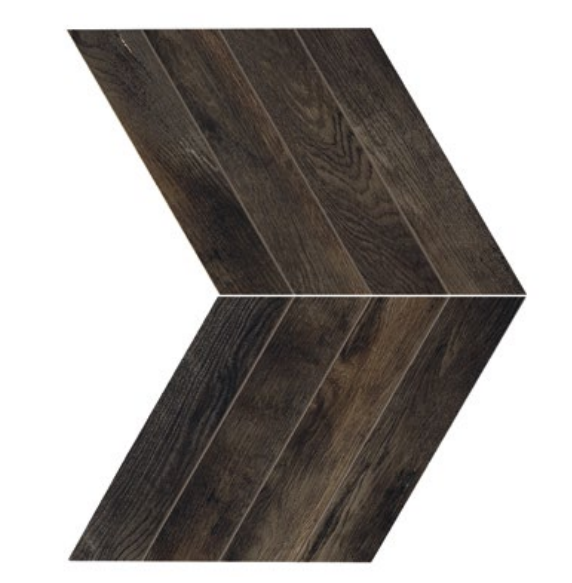 Decoro Chevron Mono Nero Bruciato serie Provoak 29,4x34 cm