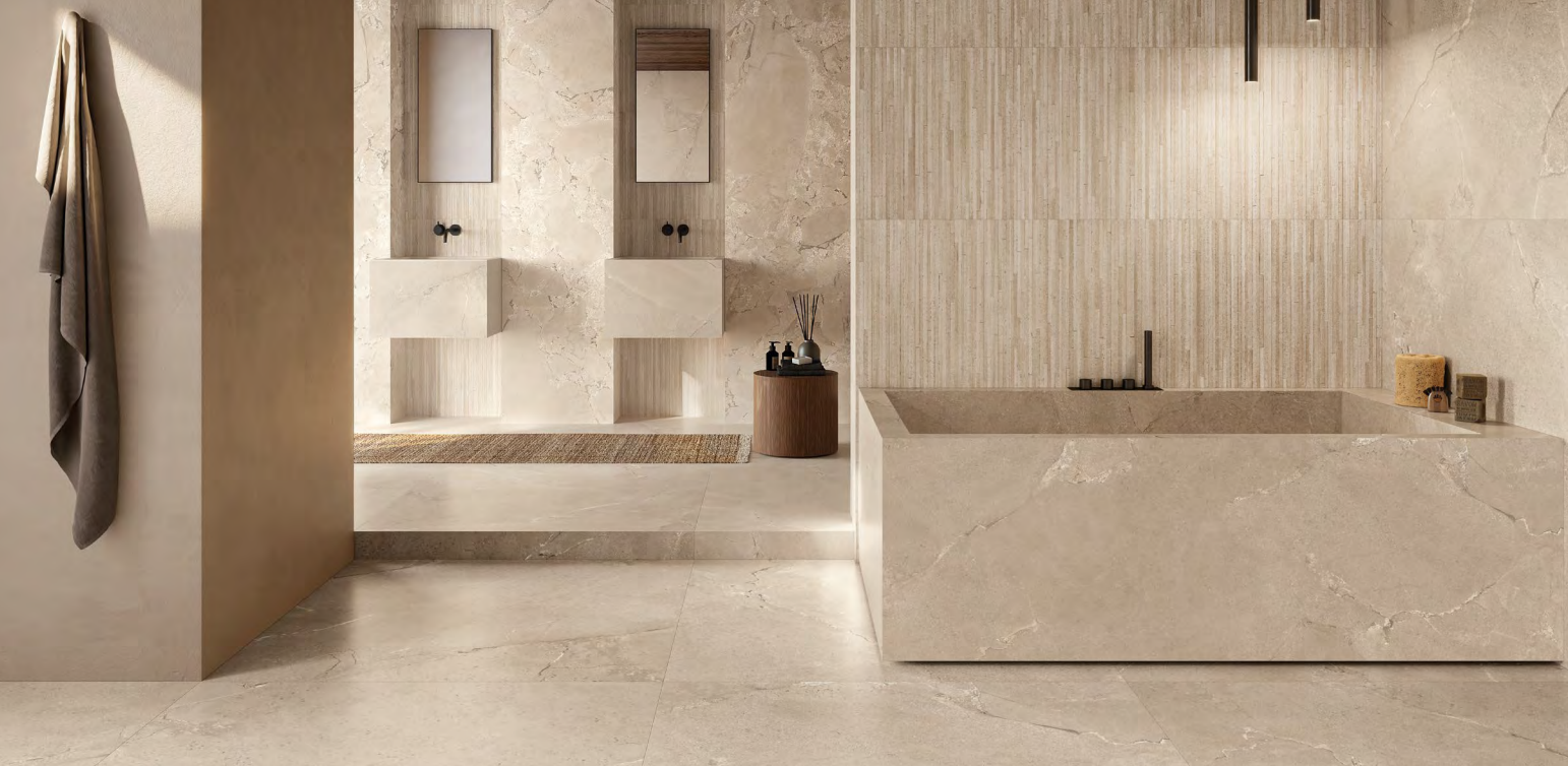 Pavimento e rivestimento in gres Unique Intensity Stone Beige Purestone 20mm by Provenza