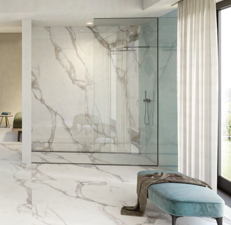 Gres porcellanato effetto marmo CALACATTA REGALE serie UNIQUEMARBLE Naturale by PROVENZA