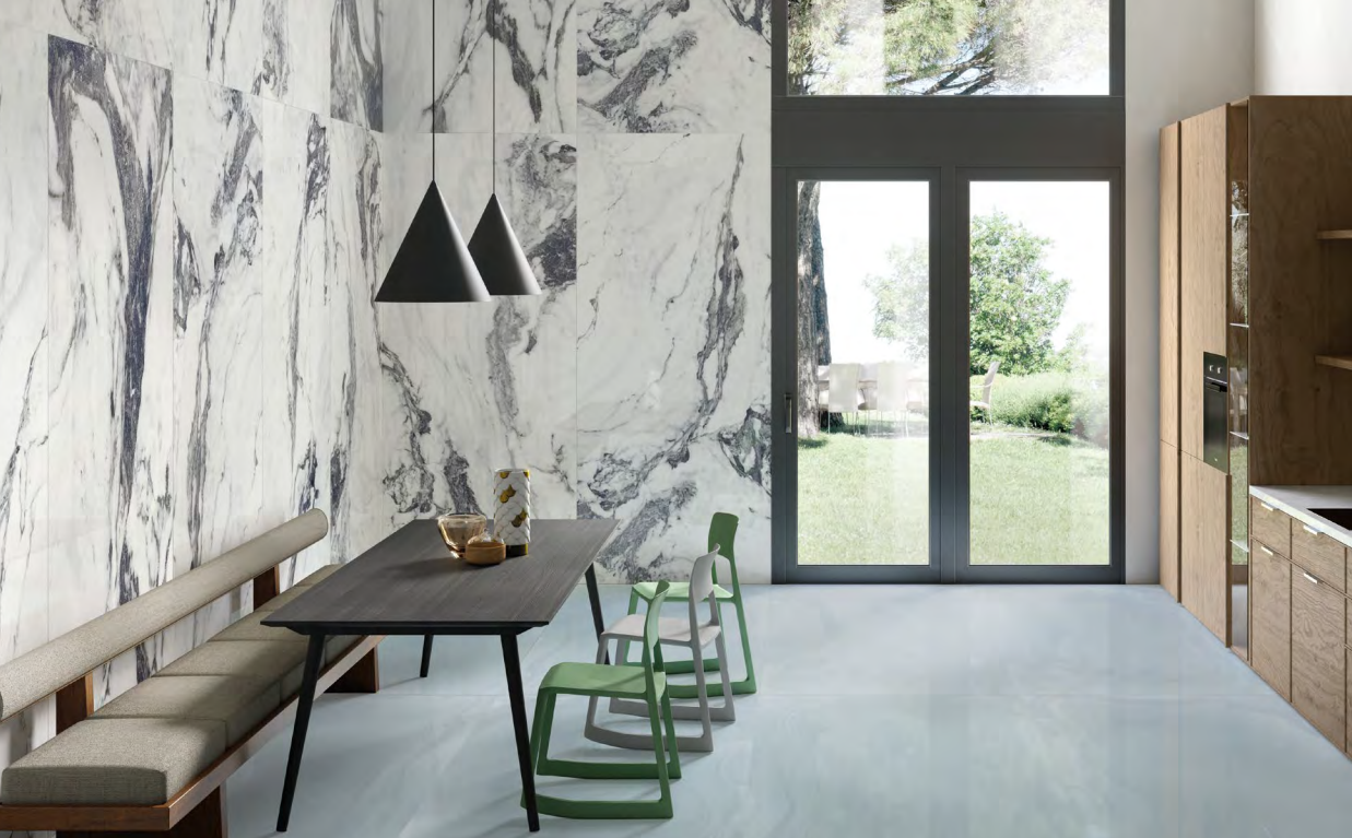 Gres porcellanato effetto marmo BIANCO SIENA serie UNIQUEMARBLE Silktech by PROVENZA