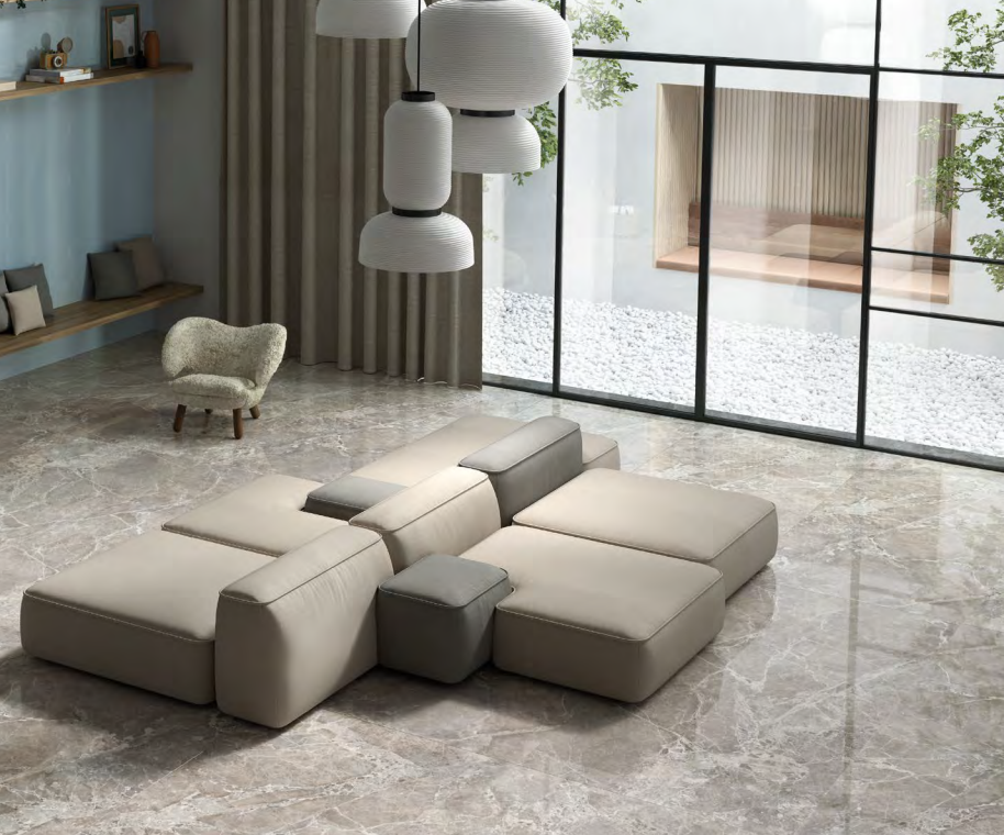 Gres porcellanato effetto marmo Moon Grey serie UNIQUEMARBLE Naturale by PROVENZA