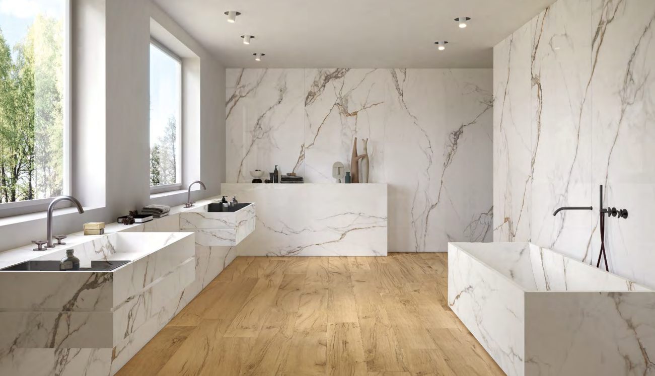 Gres porcellanato effetto marmo PAONAZZETTO serie UNIQUEMARBLE Silktech by PROVENZA