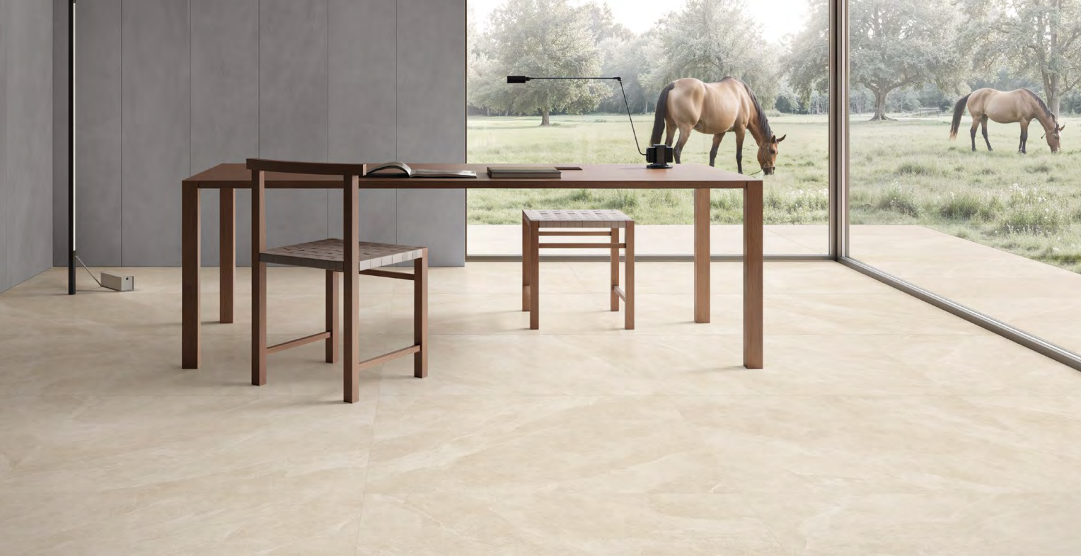 Pavimento e rivestimento in gres porcellanato serie CORNERSTONE EVOLUTION colore SLATE SAND Tecnica R11 by ERGON