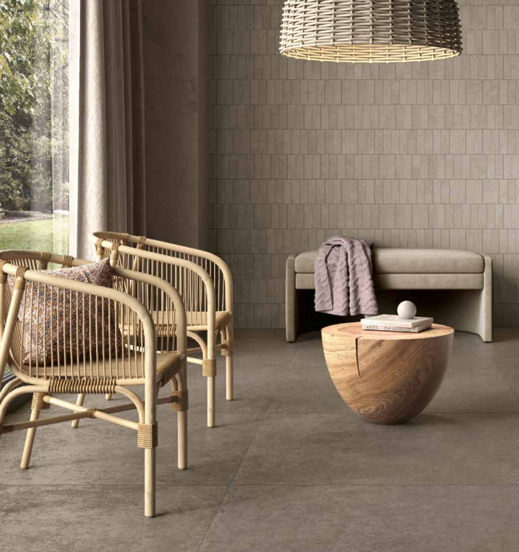 Pavimento e rivestimento in gres porcellanato serie Terrae MUD GRIP 100x100 by Ceramica Castelvetro