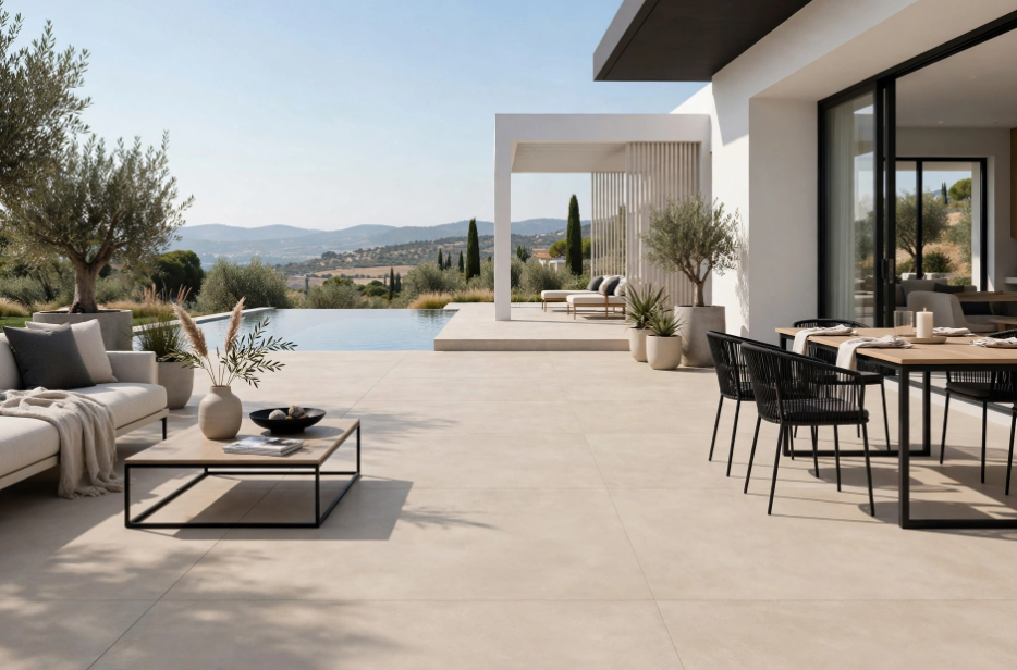 Pavimento in gres porcellanato serie Cruda colore Beige R11 by Ceramica Rondine