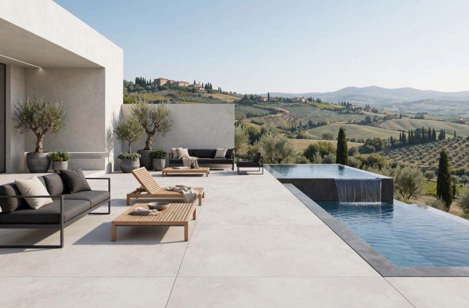 Pavimento in gres porcellanato serie Cruda colore Bianco R11 by Ceramica Rondine