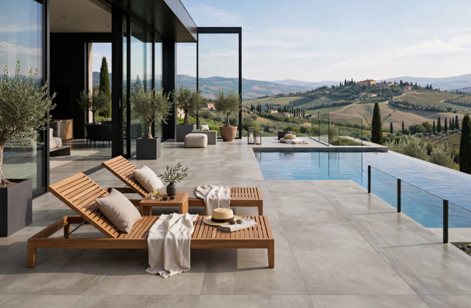 Pavimento in gres porcellanato serie Cruda colore Grigio R11 100x100 by Ceramica Rondine