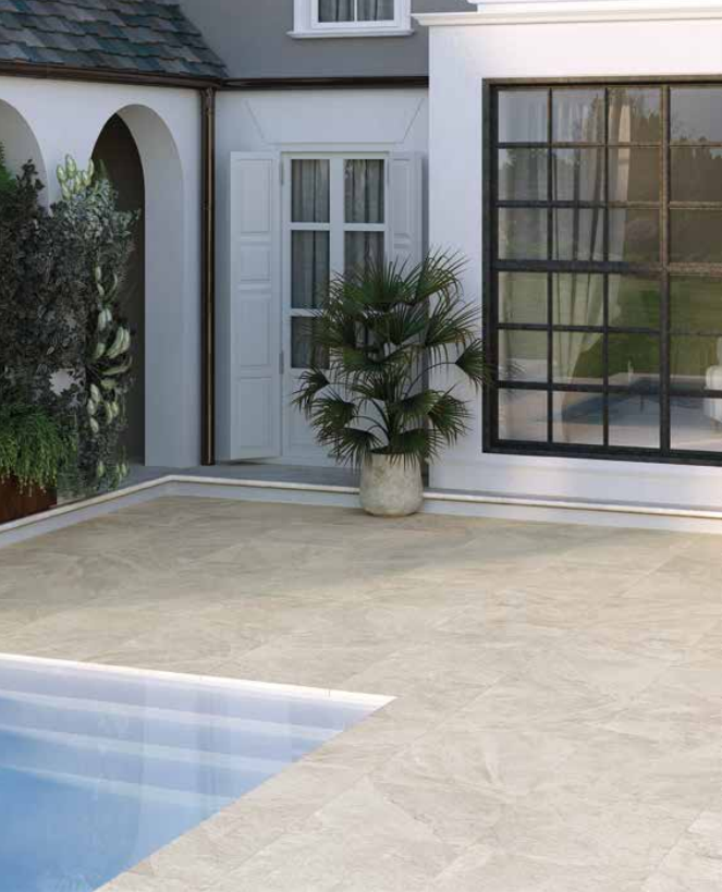 Pavimento galleggiante in gres effetto pietra SLATE GREY 100x100  2 cm by Ceramiche Castelvetro 2°scelta