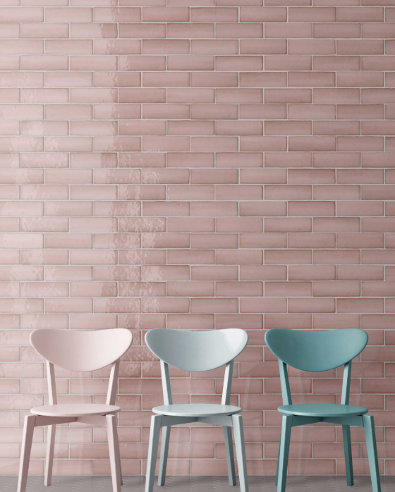 Rivestimento in pasta bianca serie Babele colore Rose