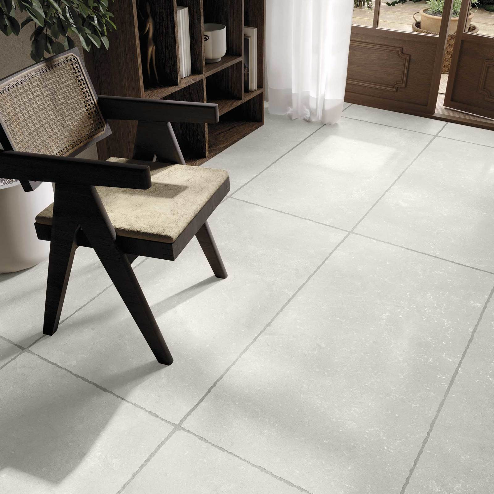 Pavimento in gres porcellanato effetto cemento serie SERICA colore BONE SPACCATELLA 60X120